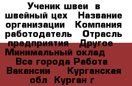 Ученик швеи. в швейный цех › Название организации ­ Компания-работодатель › Отрасль предприятия ­ Другое › Минимальный оклад ­ 1 - Все города Работа » Вакансии   . Курганская обл.,Курган г.